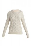 Wmns Merino Cable Knit Crewe Sweater, Undyed